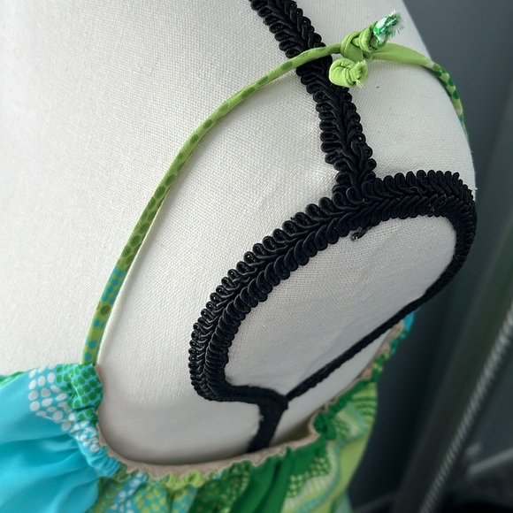 Fabulous Colorful 100% Silk 💚 St. Vincent Dress with Adjustable Straps - Size 8 - Picture 3 of 10